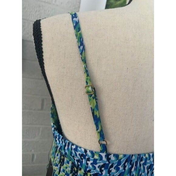 Laundry by Shelli Segal NWT $168 Diva Blue Strappy Dress Size 4 Hi-Lo Wrap Flowy - Picture 6 of 12